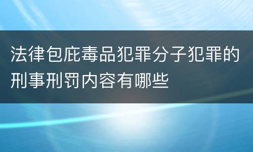 法律包庇毒品犯罪分子犯罪的刑事刑罚内容有哪些