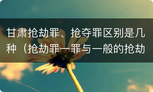 甘肃抢劫罪、抢夺罪区别是几种（抢劫罪一罪与一般的抢劫罪区别）