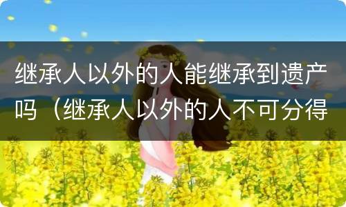 继承人以外的人能继承到遗产吗（继承人以外的人不可分得遗产）