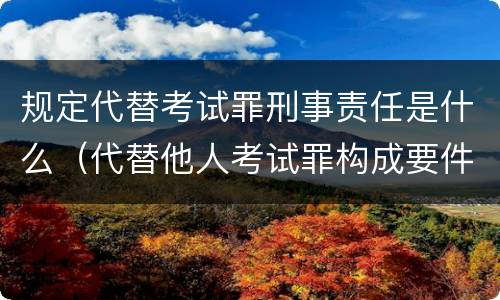 规定代替考试罪刑事责任是什么（代替他人考试罪构成要件）
