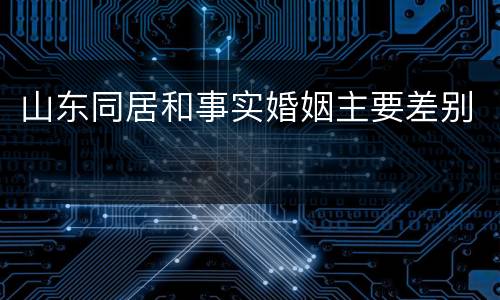山东同居和事实婚姻主要差别