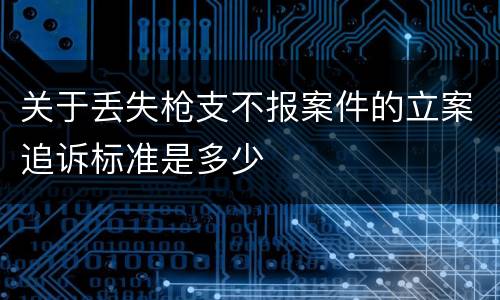 关于丢失枪支不报案件的立案追诉标准是多少