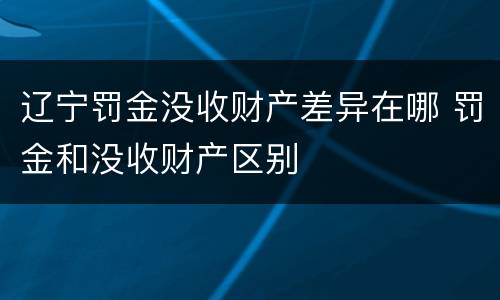 辽宁罚金没收财产差异在哪 罚金和没收财产区别