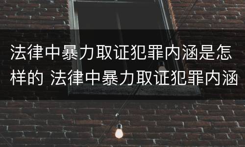 法律中暴力取证犯罪内涵是怎样的 法律中暴力取证犯罪内涵是怎样的规定