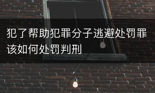 犯了帮助犯罪分子逃避处罚罪该如何处罚判刑