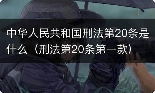 中华人民共和国刑法第20条是什么（刑法第20条第一款）