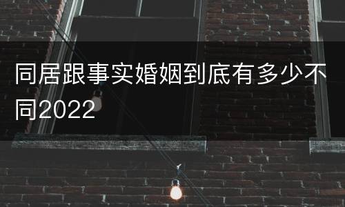 同居跟事实婚姻到底有多少不同2022