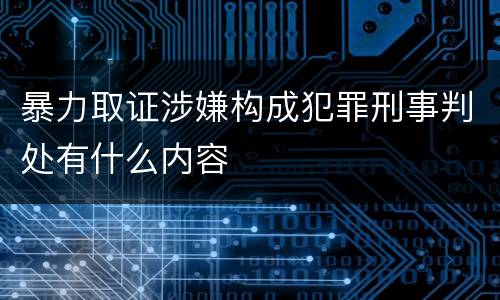 暴力取证涉嫌构成犯罪刑事判处有什么内容