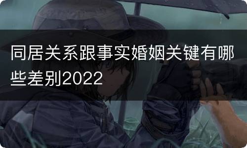 同居关系跟事实婚姻关键有哪些差别2022