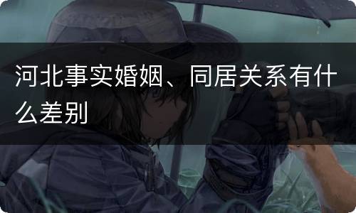 河北事实婚姻、同居关系有什么差别