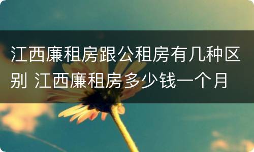 江西廉租房跟公租房有几种区别 江西廉租房多少钱一个月