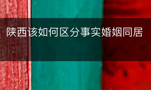 陕西该如何区分事实婚姻同居
