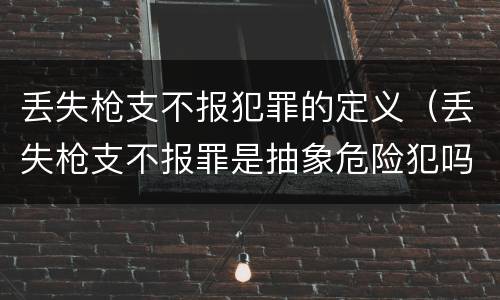 丢失枪支不报犯罪的定义（丢失枪支不报罪是抽象危险犯吗）