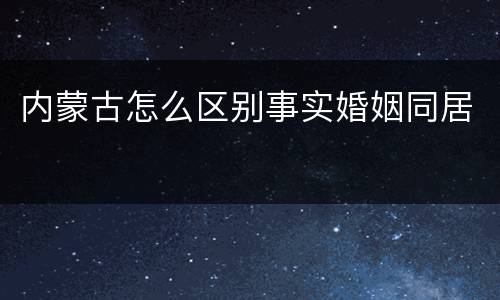内蒙古怎么区别事实婚姻同居
