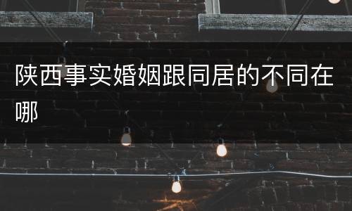陕西事实婚姻跟同居的不同在哪