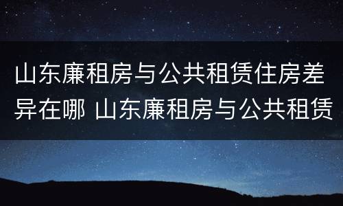 山东廉租房与公共租赁住房差异在哪 山东廉租房与公共租赁住房差异在哪查询