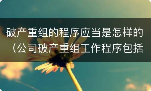 破产重组的程序应当是怎样的（公司破产重组工作程序包括哪些内容）