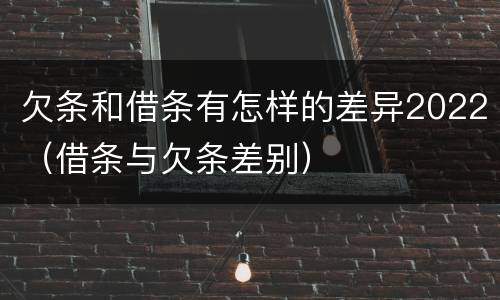 欠条和借条有怎样的差异2022（借条与欠条差别）