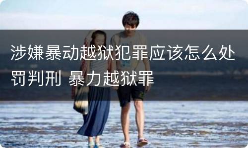 涉嫌暴动越狱犯罪应该怎么处罚判刑 暴力越狱罪