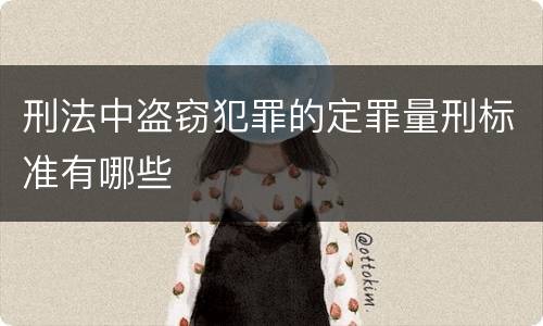 刑法中盗窃犯罪的定罪量刑标准有哪些