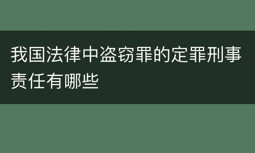 我国法律中盗窃罪的定罪刑事责任有哪些