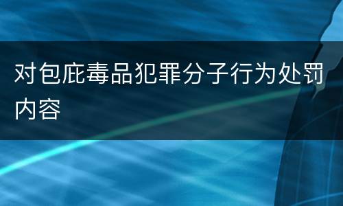 对包庇毒品犯罪分子行为处罚内容