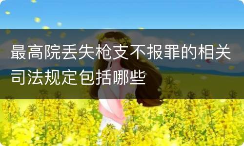 最高院丢失枪支不报罪的相关司法规定包括哪些