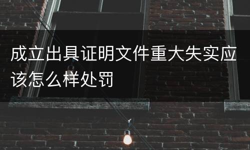 成立出具证明文件重大失实应该怎么样处罚