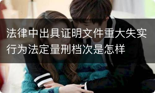 法律中出具证明文件重大失实行为法定量刑档次是怎样