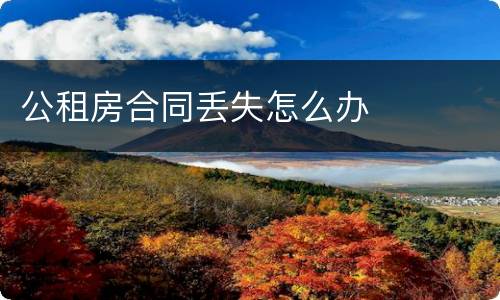 公租房合同丢失怎么办