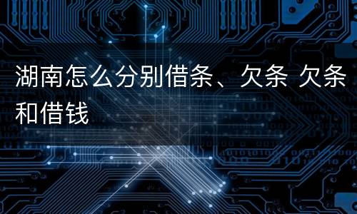 湖南怎么分别借条、欠条 欠条和借钱