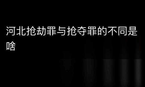 河北抢劫罪与抢夺罪的不同是啥