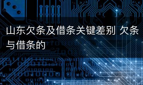 山东欠条及借条关键差别 欠条与借条的
