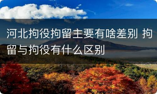 河北拘役拘留主要有啥差别 拘留与拘役有什么区别