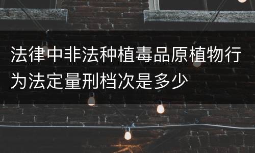 法律中非法种植毒品原植物行为法定量刑档次是多少