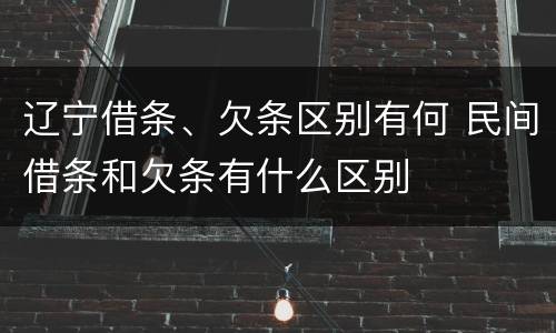 辽宁借条、欠条区别有何 民间借条和欠条有什么区别