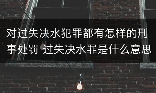 对过失决水犯罪都有怎样的刑事处罚 过失决水罪是什么意思