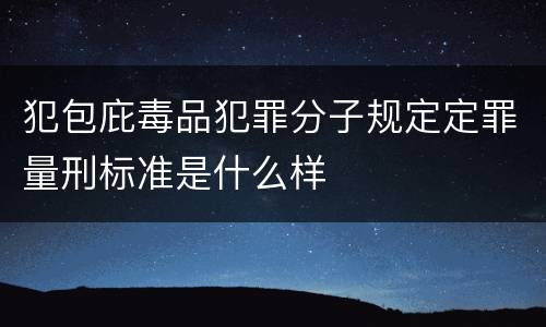 犯包庇毒品犯罪分子规定定罪量刑标准是什么样
