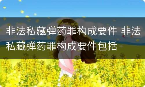非法私藏弹药罪构成要件 非法私藏弹药罪构成要件包括
