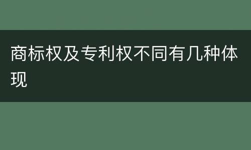 商标权及专利权不同有几种体现