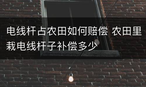 电线杆占农田如何赔偿 农田里栽电线杆子补偿多少