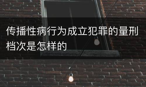 传播性病行为成立犯罪的量刑档次是怎样的