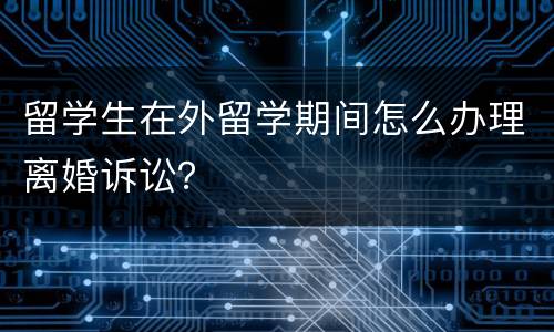 留学生在外留学期间怎么办理离婚诉讼？