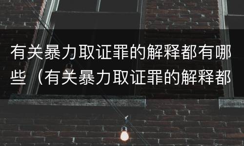 有关暴力取证罪的解释都有哪些（有关暴力取证罪的解释都有哪些内容）