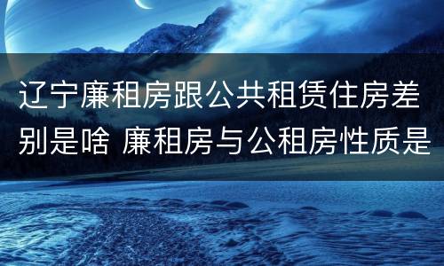 辽宁廉租房跟公共租赁住房差别是啥 廉租房与公租房性质是一样的吗