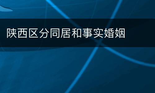 陕西区分同居和事实婚姻