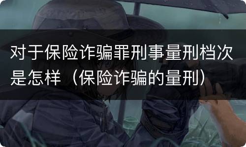 对于保险诈骗罪刑事量刑档次是怎样（保险诈骗的量刑）
