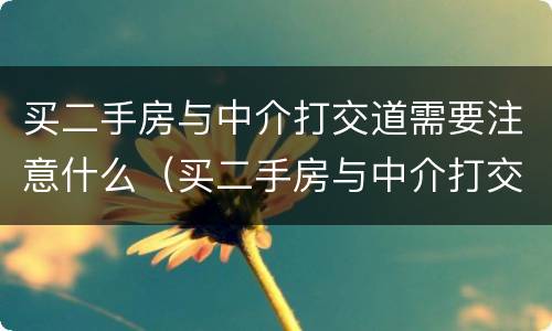 买二手房与中介打交道需要注意什么（买二手房与中介打交道需要注意什么问题）