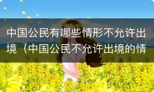 中国公民有哪些情形不允许出境（中国公民不允许出境的情况）