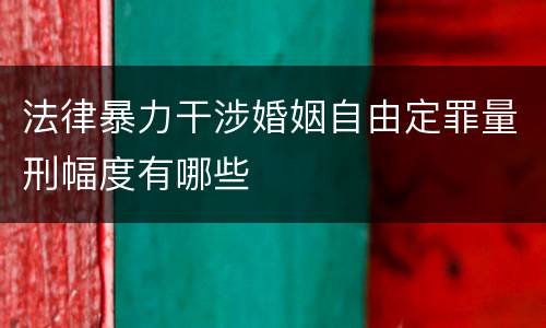 法律暴力干涉婚姻自由定罪量刑幅度有哪些